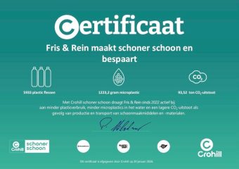 Certificaat milieu en duurzaamheid Fris & Rein en Crohill